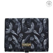 Load image into Gallery viewer, Jungle Macaws Fabric with Leather Trim Toiletry Case - 13001

