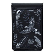 Load image into Gallery viewer, Jungle Macaws Fabric with Leather Trim Cell Phone Crossbody Wallet - 13005
