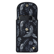 Anuschka Fabric with Leather Trim Cell Phone Crossbody Wallet - 13005 in a floral-patterned wallet case with card slots and RFID protection.