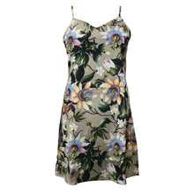 Load image into Gallery viewer, Sleeveless floral slip dress with a beige background displayed on a white background, the Slip Dress - 3346 from Anuschka.
