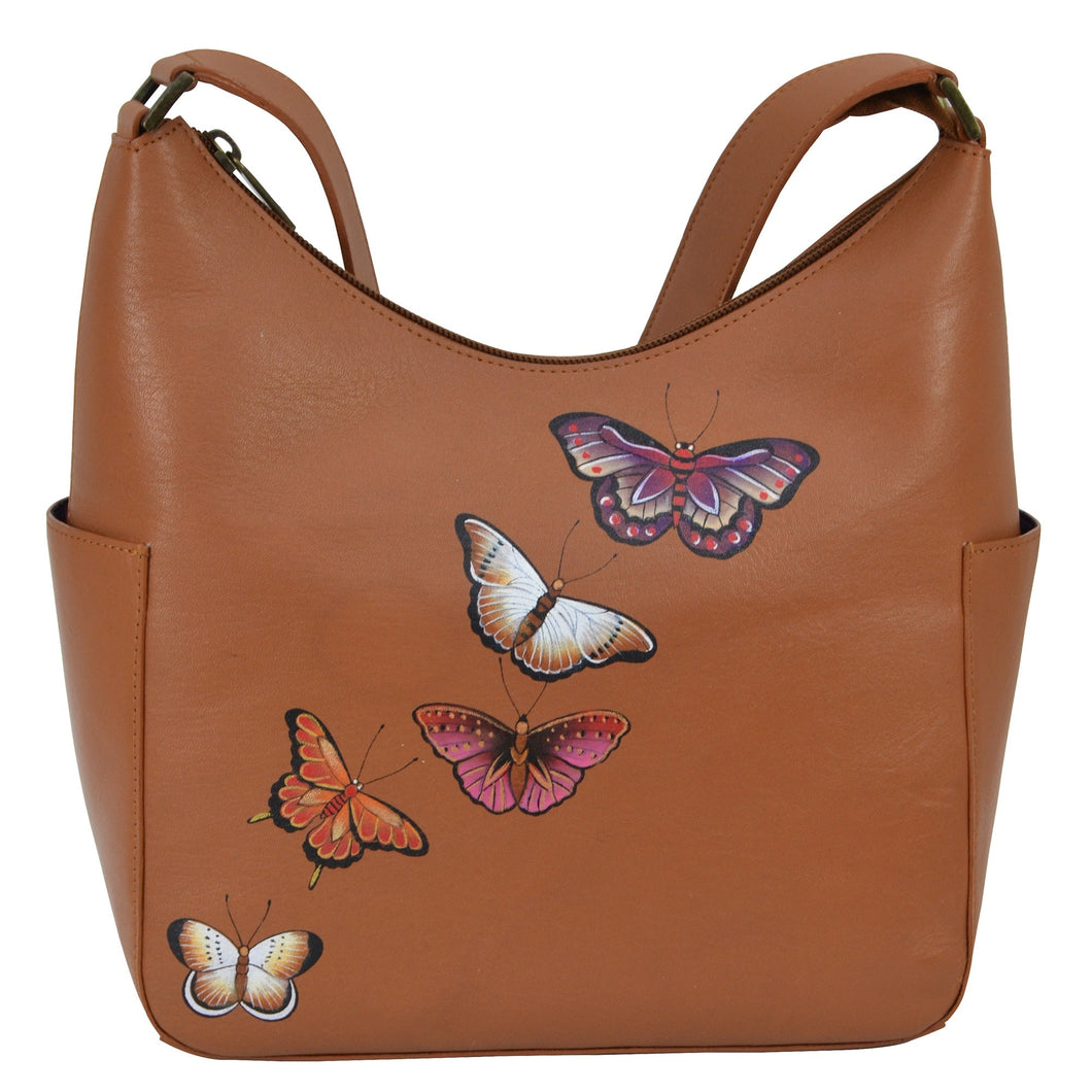 Butterflies Honey Classic Hobo With Side Pockets - 382