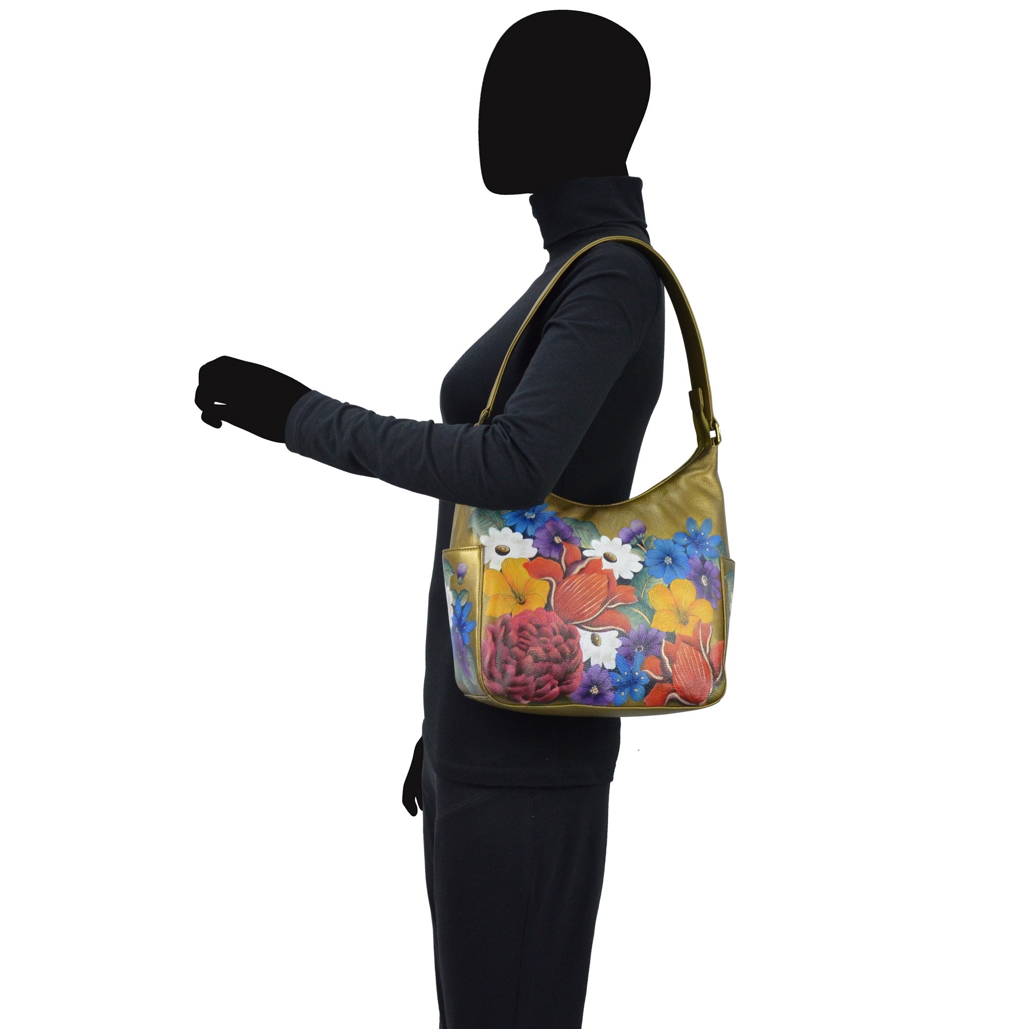 Classic Hobo With Side Pockets - 382| Anuschka Leather India