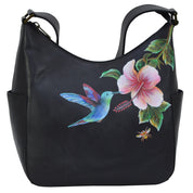 Hummingbird Black Classic Hobo With Side Pockets - 382