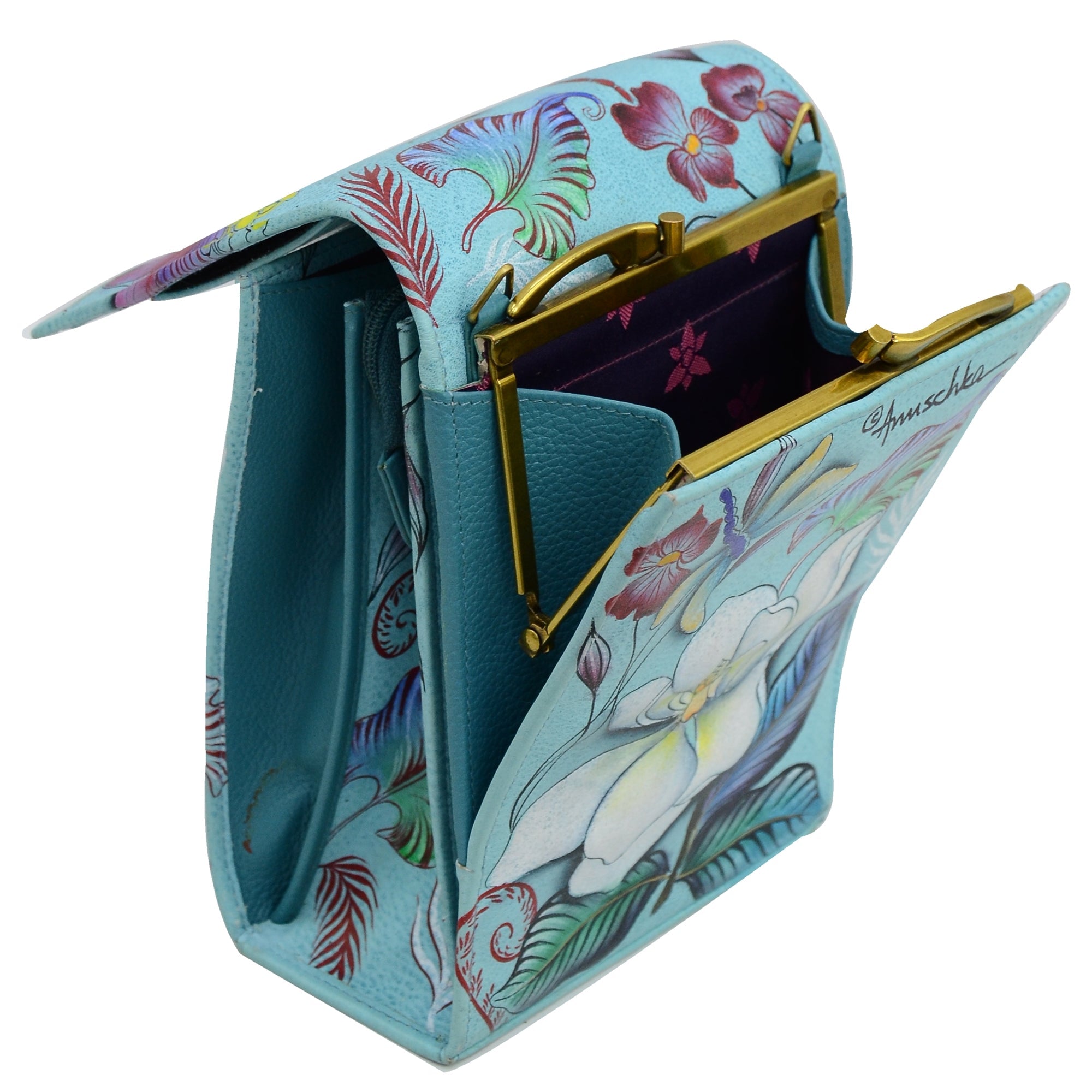 Triple Compartment Crossbody Organizer - 412| Anuschka Leather India