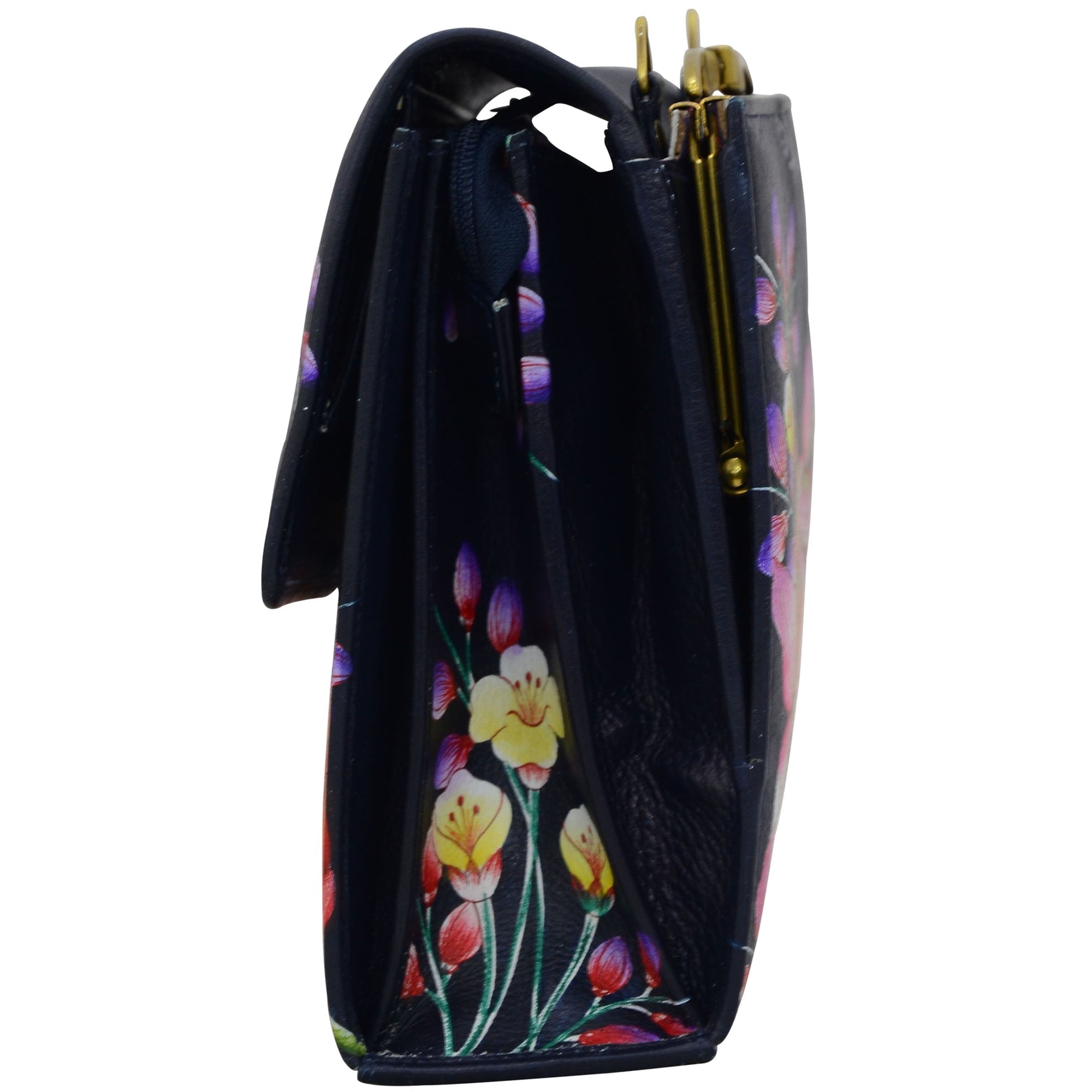 Triple Compartment Crossbody Organizer - 412| Anuschka Leather India