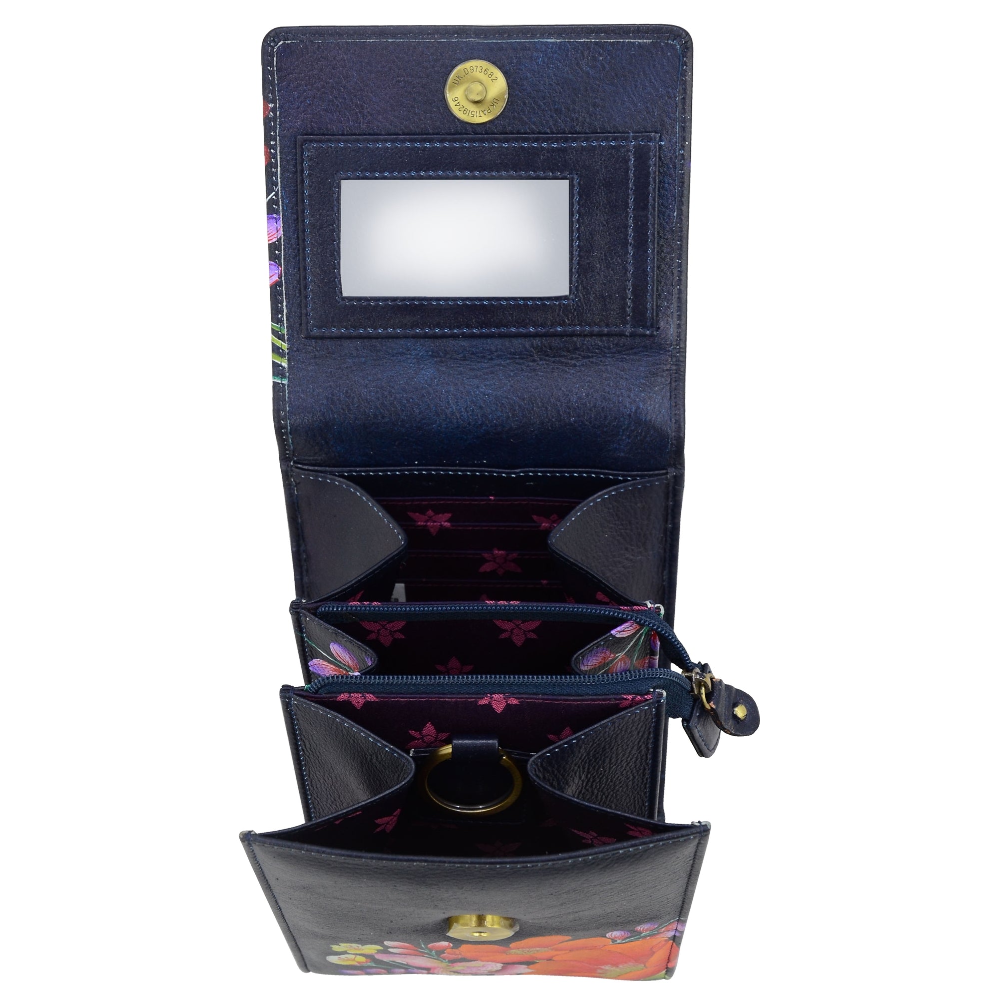 Triple Compartment Crossbody Organizer - 412| Anuschka Leather India