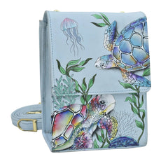 Load image into Gallery viewer, Anuschka Triple Compartment Crossbody Organizer with Underwater Beauty painting
