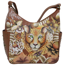Load image into Gallery viewer, Cleopatra&#39;s Leopard Tan Classic Hobo With Studded Side Pockets - 433
