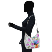 Classic Hobo With Studded Side Pockets - 433| Anuschka Leather India