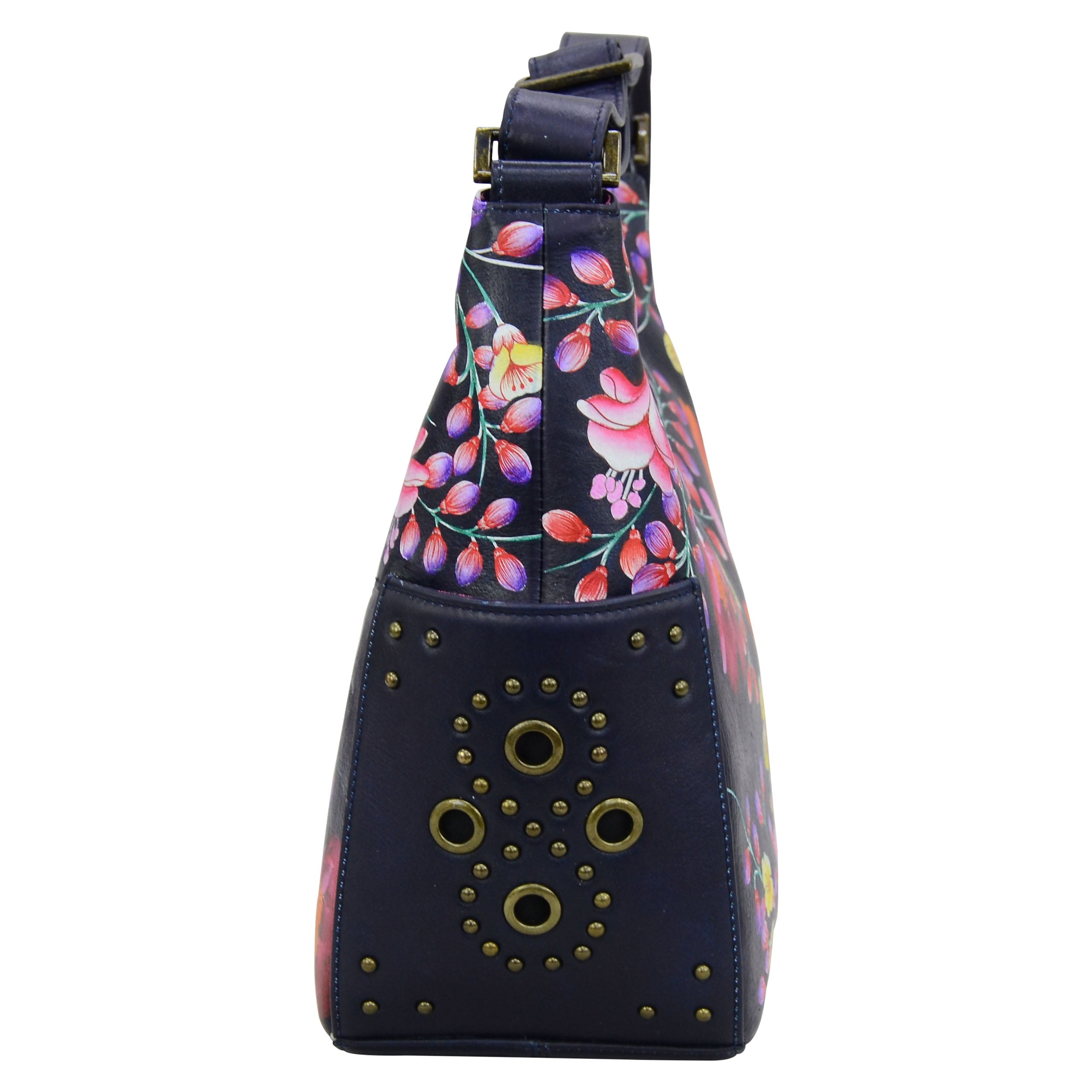 Classic Hobo With Studded Side Pockets - 433| Anuschka Leather India