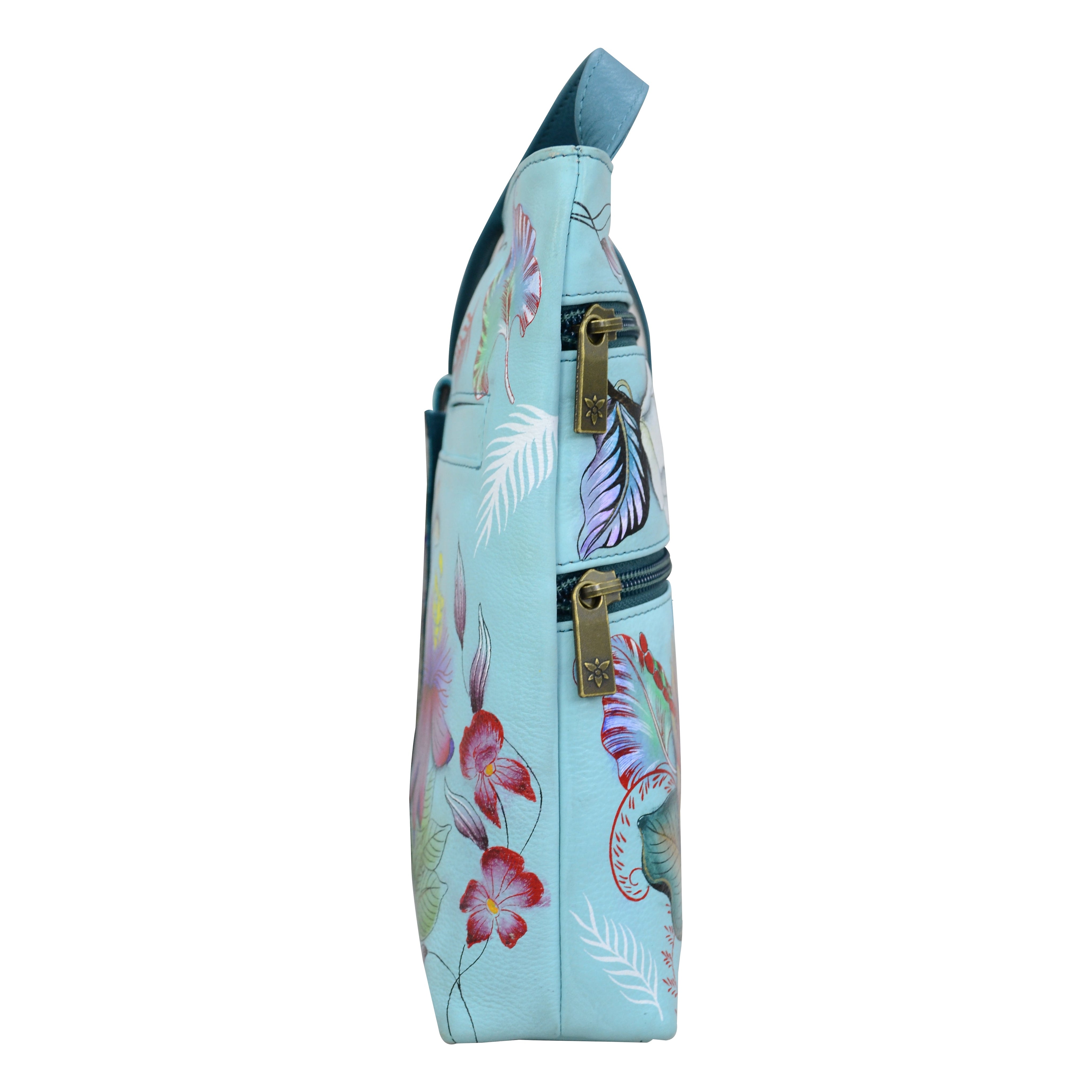 Medium Crossbody With Double Zip Pockets - 447| Anuschka Leather India