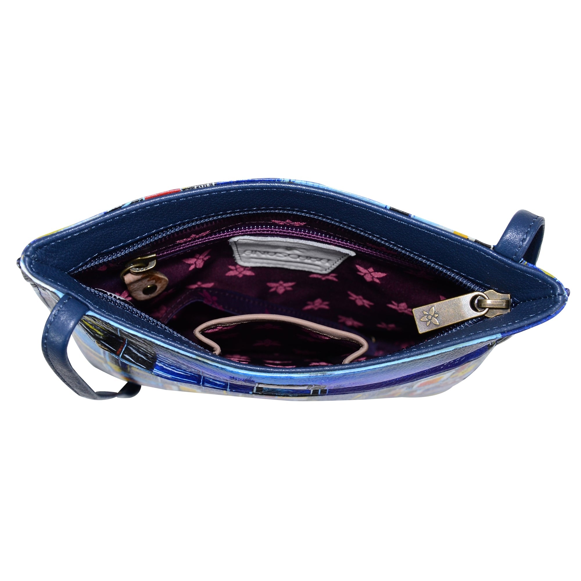 Slim Crossbody With Front Zip - 452| Anuschka Leather India