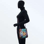 Slim Crossbody With Front Zip - 452| Anuschka Leather India
