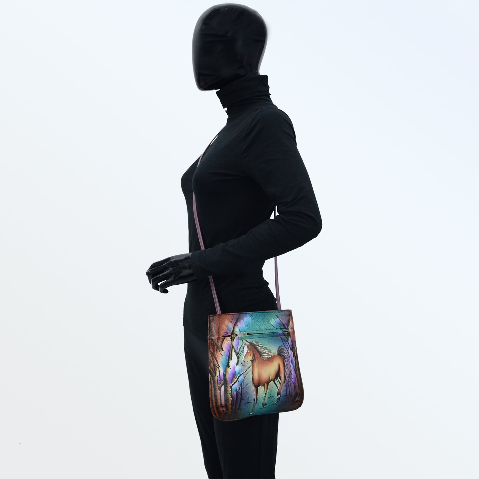 Slim Crossbody With Front Zip - 452| Anuschka Leather India