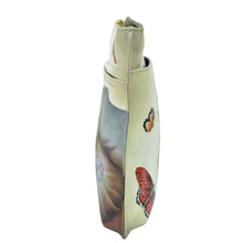 Load image into Gallery viewer, Decorative Anuschka vase with hand-painted butterfly motifs on a white background.
