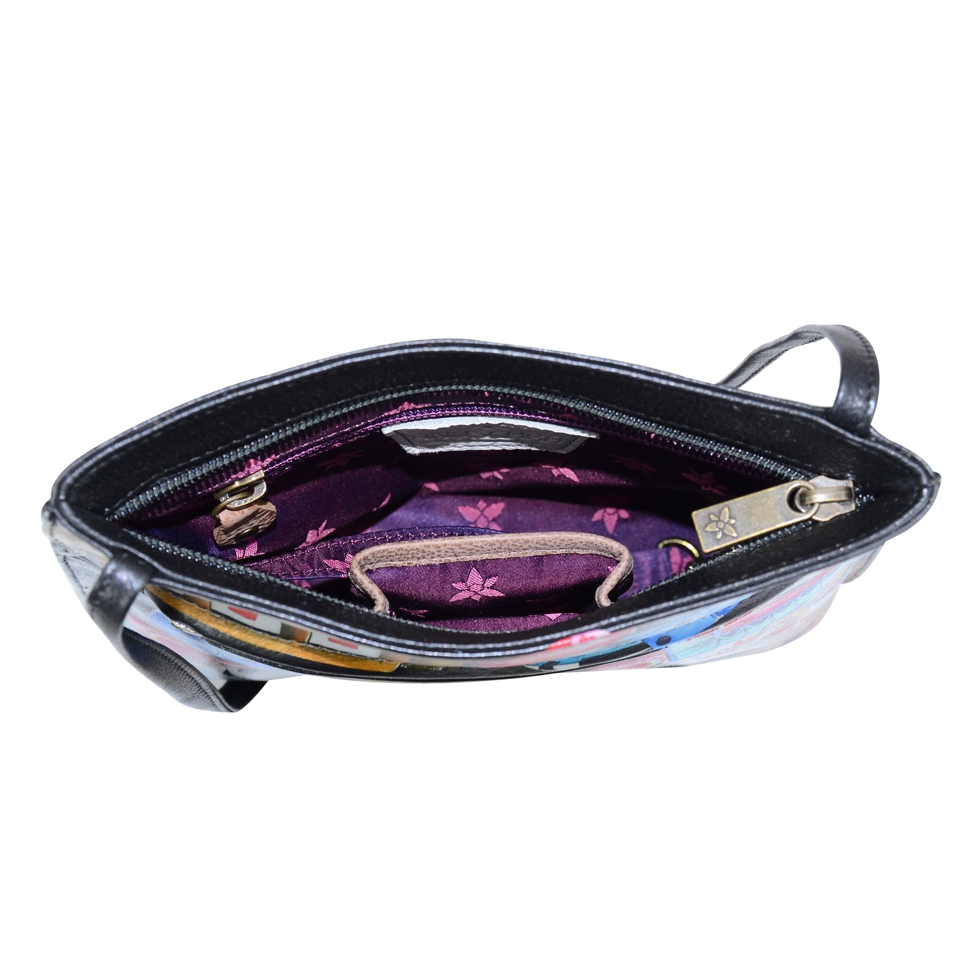 Slim Crossbody With Front Zip - 452| Anuschka Leather India