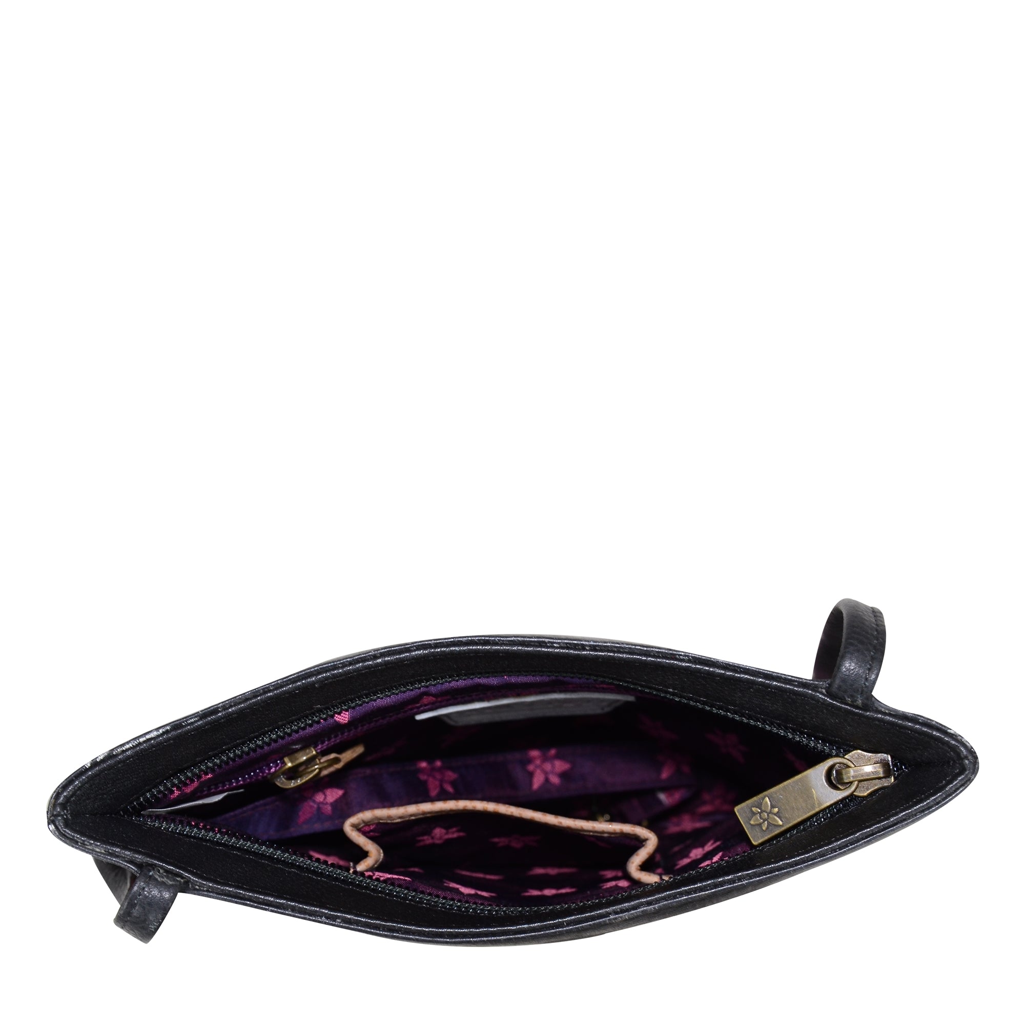 Slim Crossbody With Front Zip - 452| Anuschka Leather India