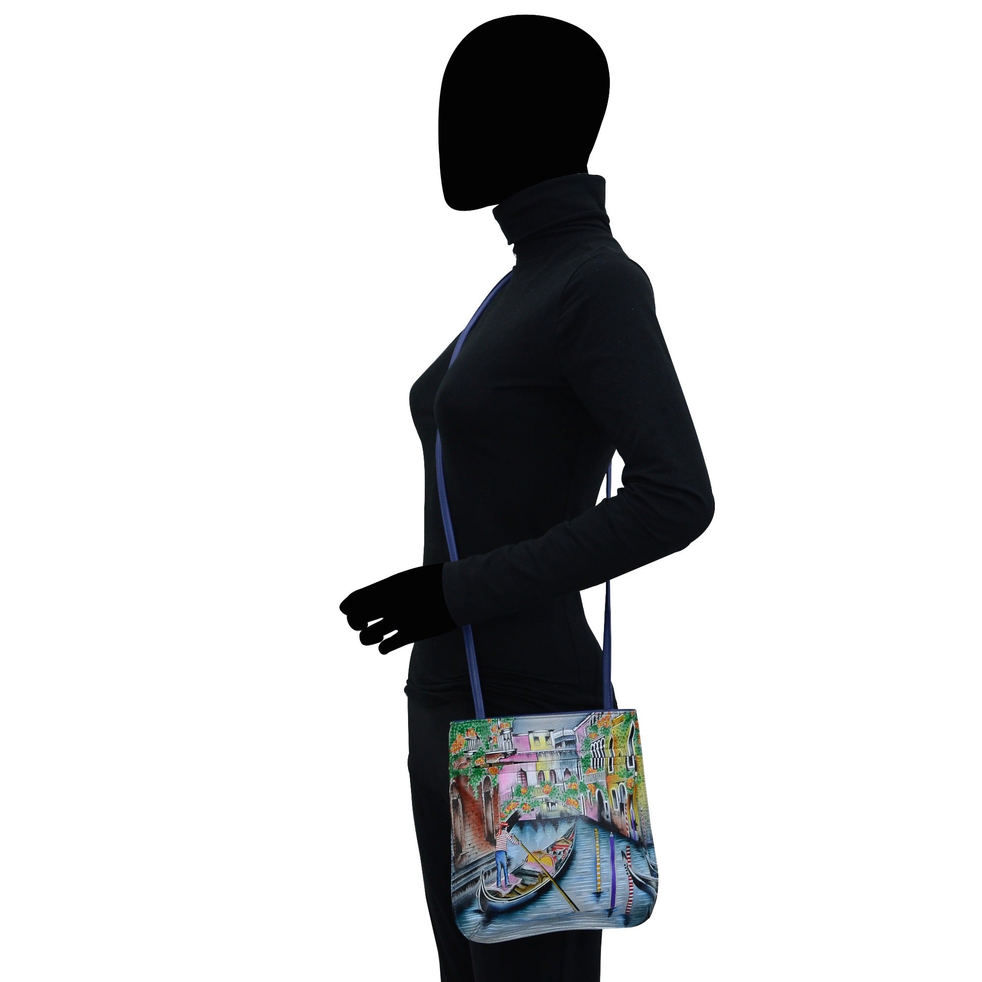 Slim Crossbody With Front Zip - 452| Anuschka Leather India
