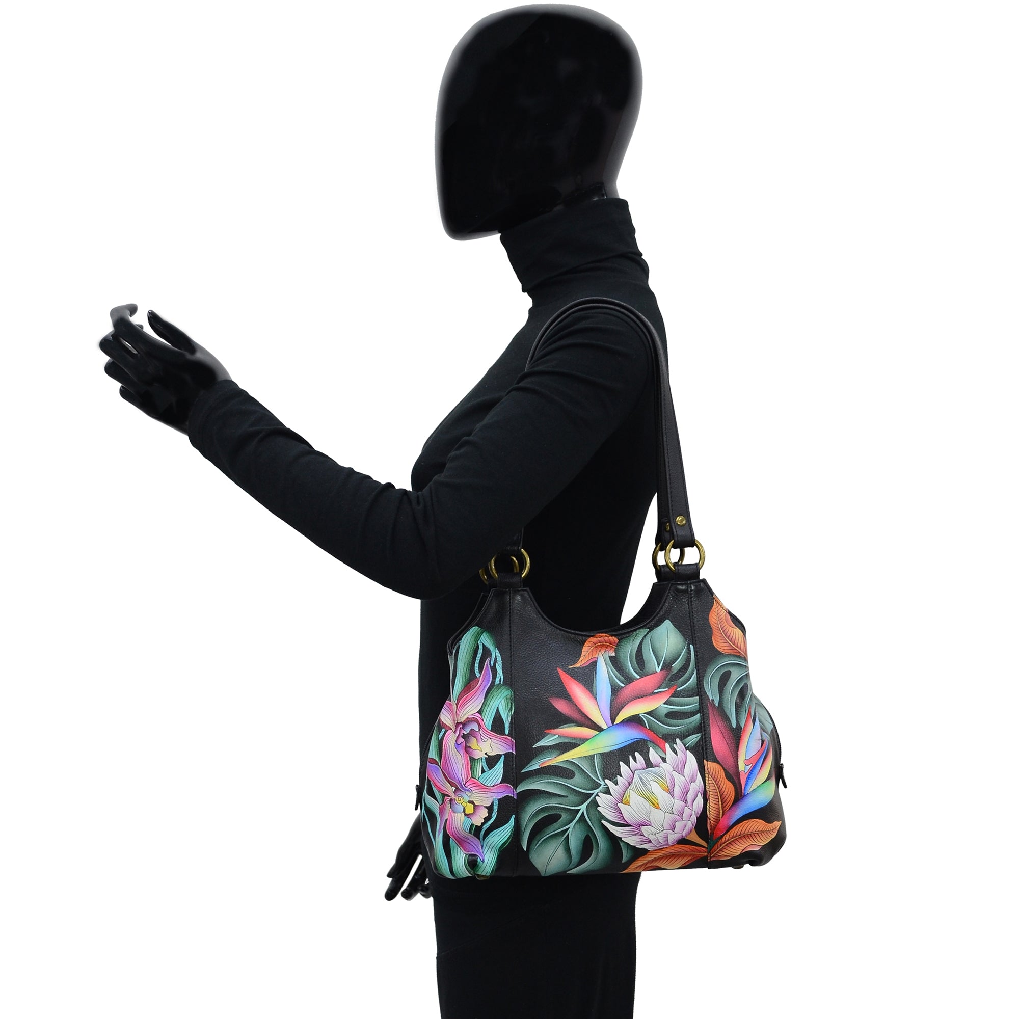 Triple Compartment Satchel - 469| Anuschka Leather India