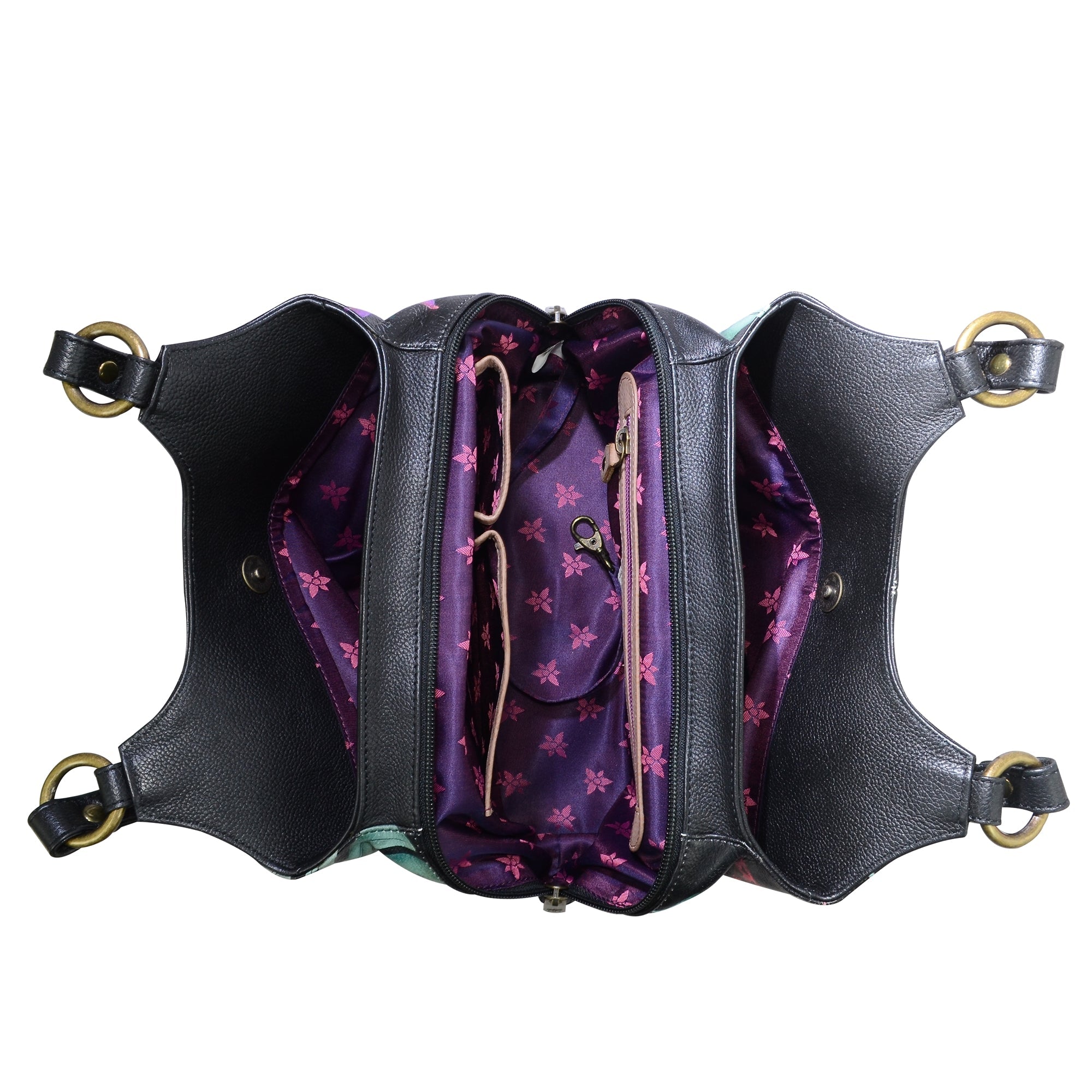 Triple Compartment Satchel - 469| Anuschka Leather India