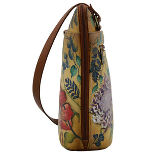 Organizer Crossbody With Extended Side Zipper - 493| Anuschka Leather India