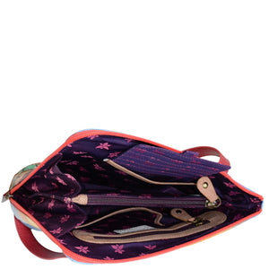 Organizer Crossbody With Extended Side Zipper - 493| Anuschka Leather India