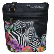 Organizer Crossbody With Extended Side Zipper - 493| Anuschka Leather India