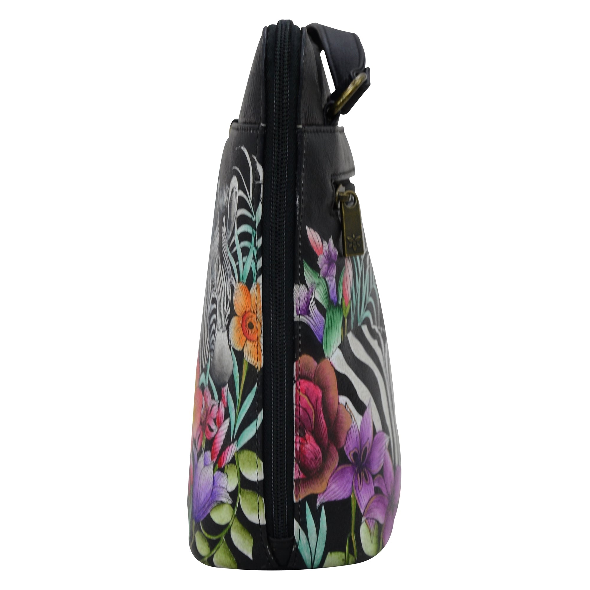 Organizer Crossbody With Extended Side Zipper - 493| Anuschka Leather India