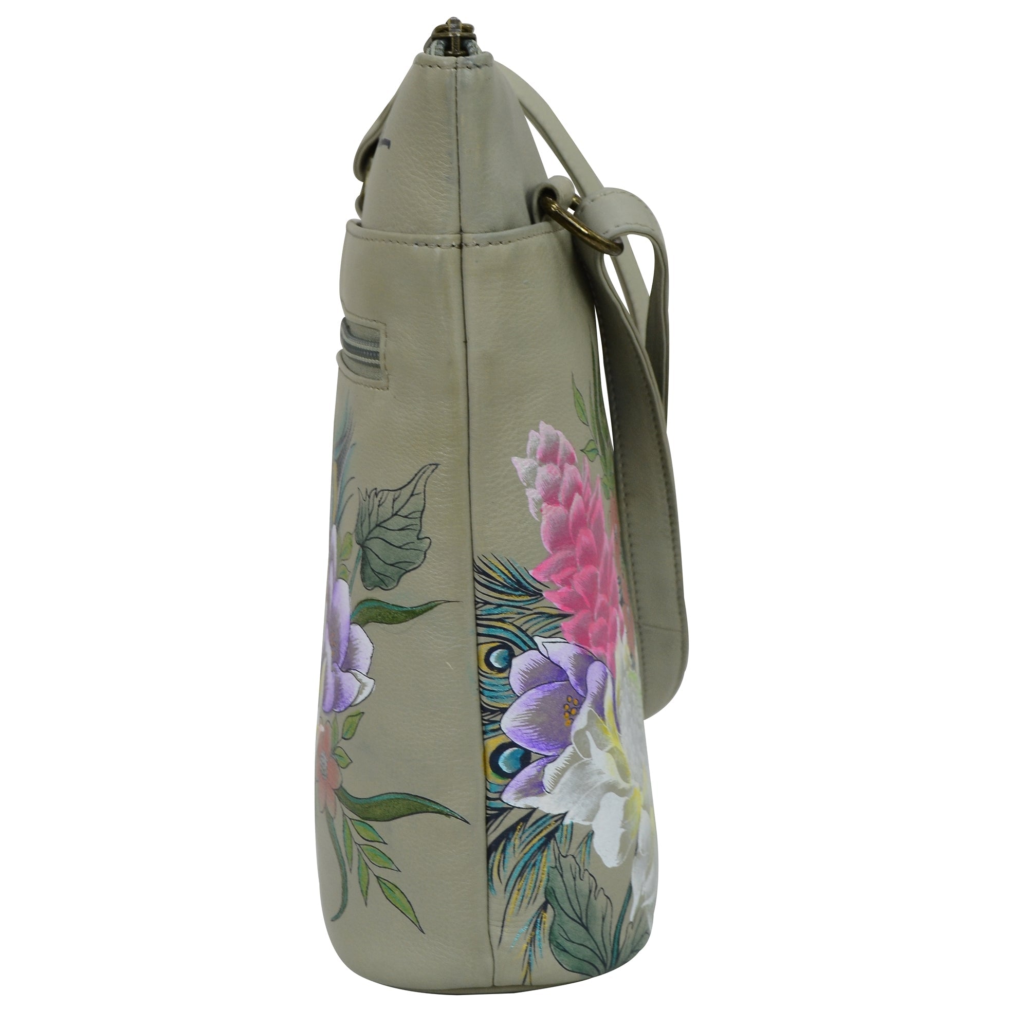 Organizer Crossbody With Extended Side Zipper - 493| Anuschka Leather India