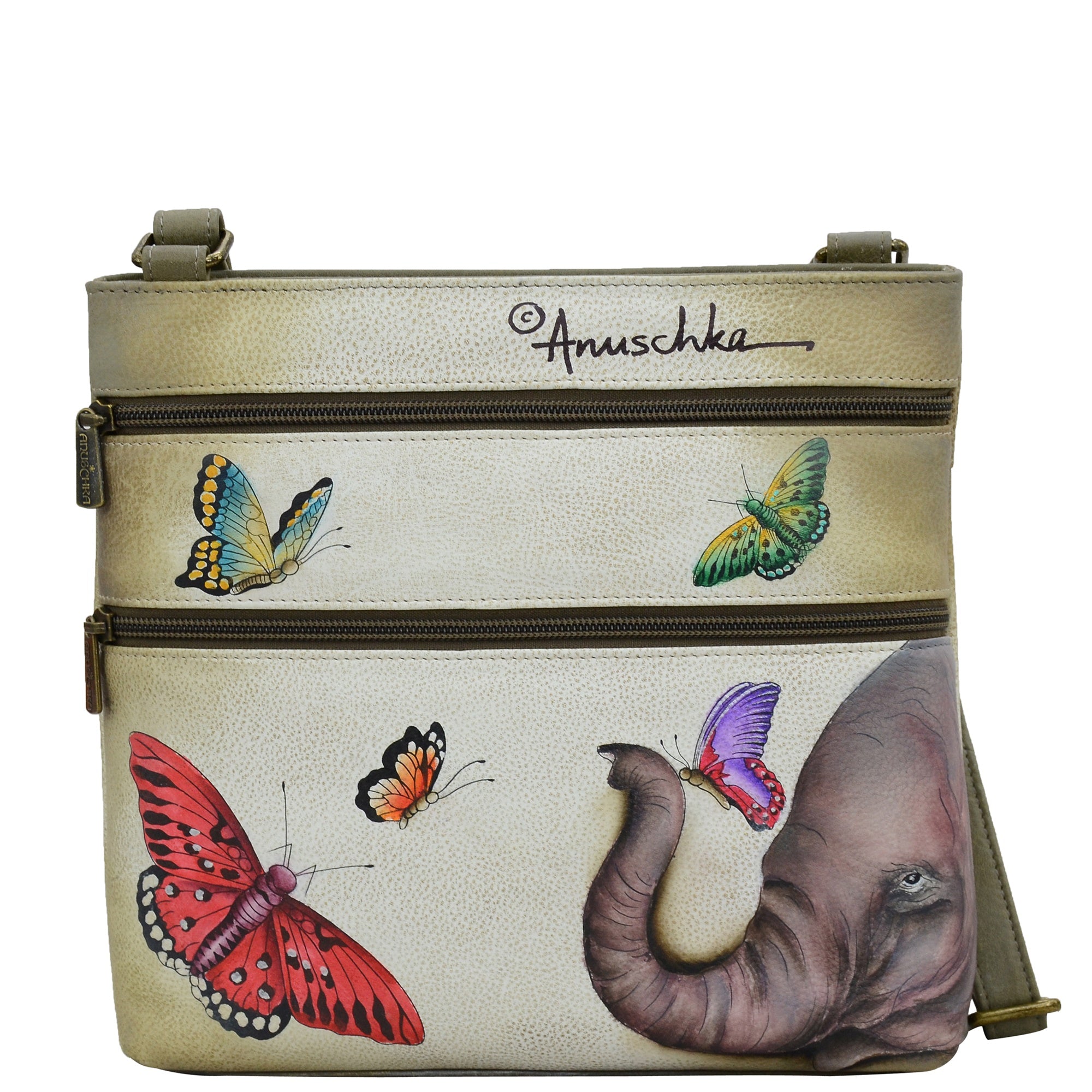 Crossbody With Front Zip Organizer - 651| Anuschka Leather India