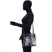 Crossbody With Front Zip Organizer - 651| Anuschka Leather India