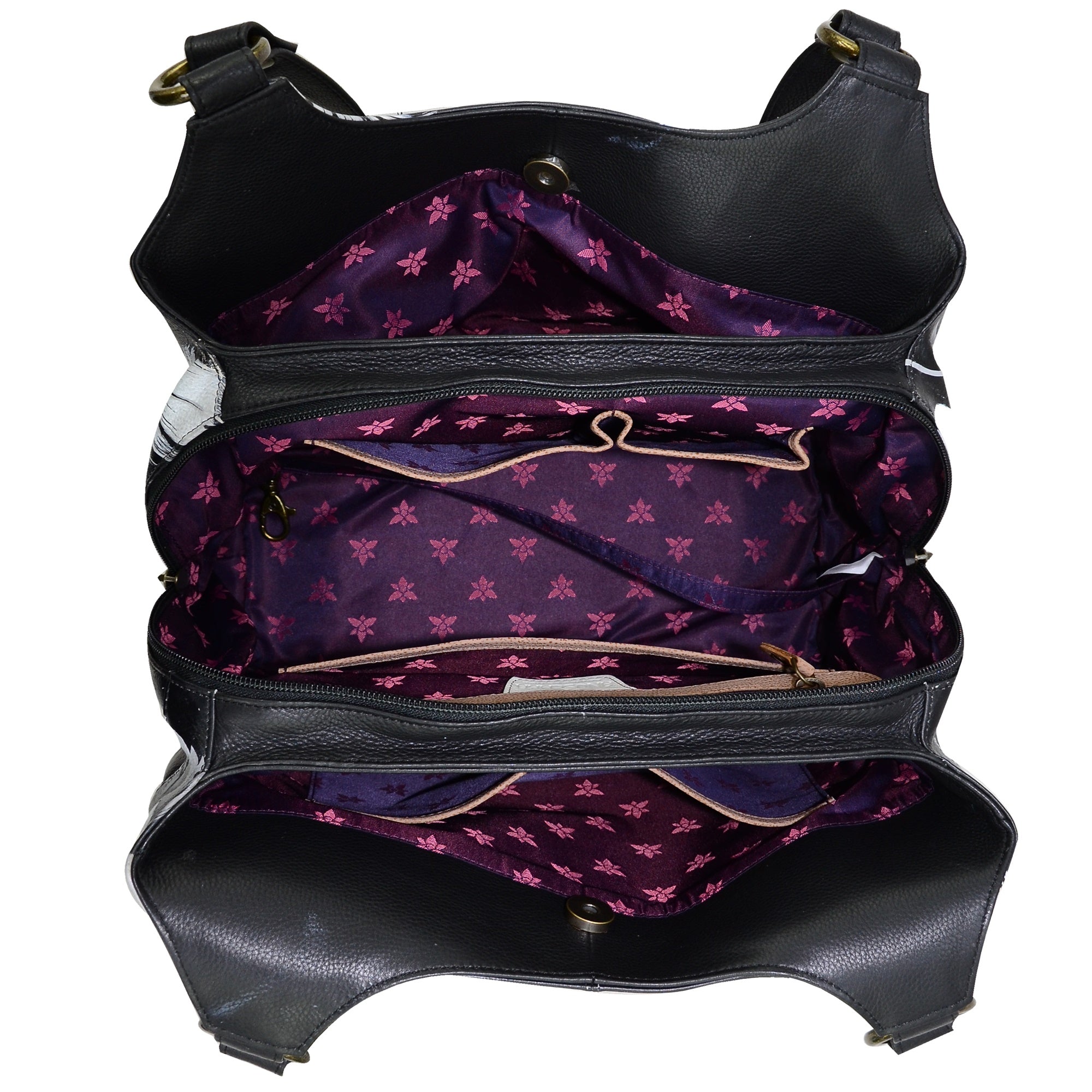 Triple Compartment Large Satchel - 652| Anuschka Leather India