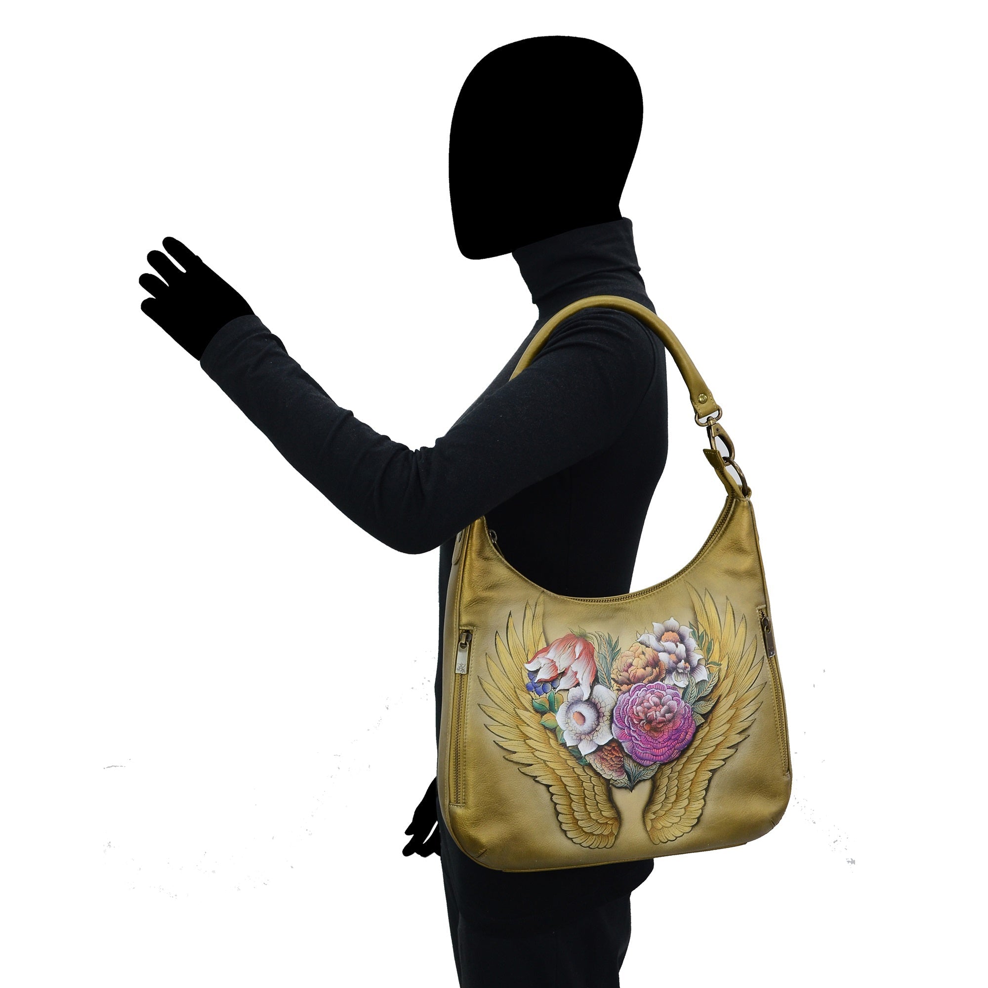 Convertible Slim Hobo With Crossbody Strap - 662| Anuschka Leather India