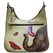 Convertible Slim Hobo With Crossbody Strap - 662| Anuschka Leather India