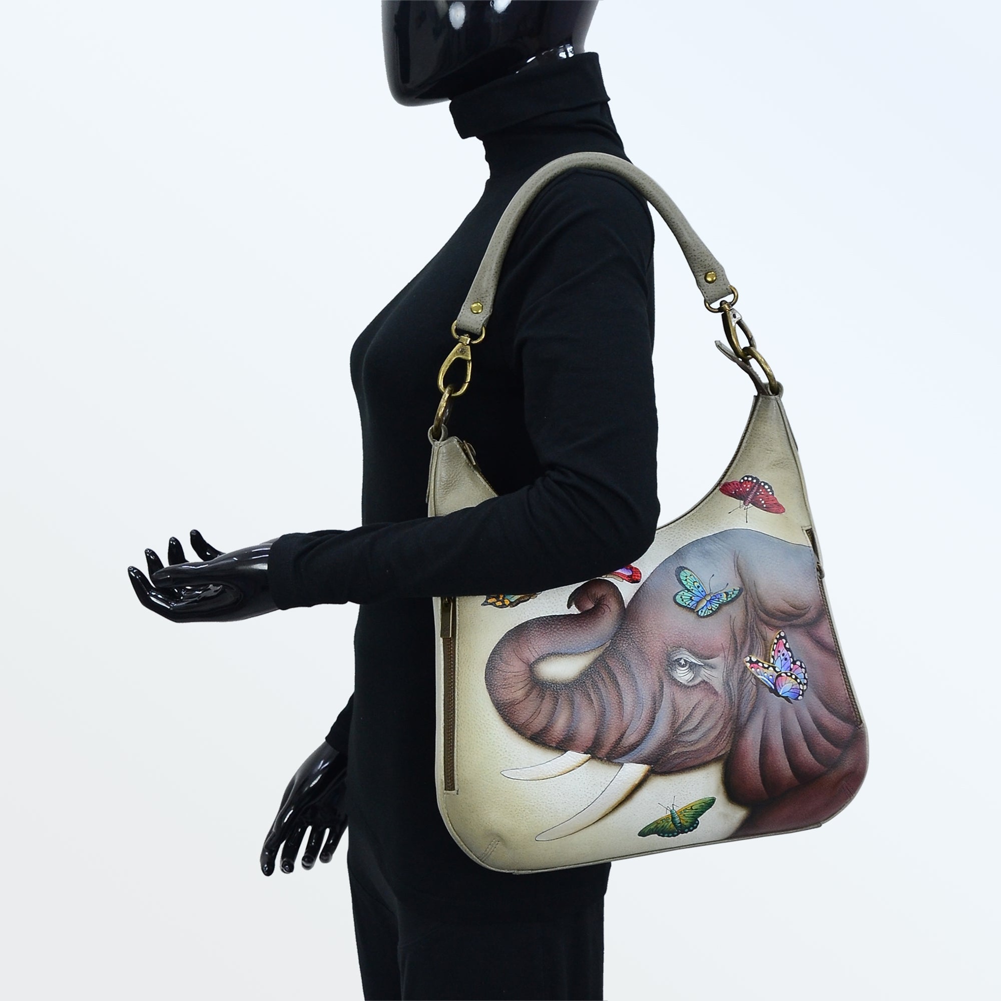 Convertible Slim Hobo With Crossbody Strap - 662| Anuschka Leather India