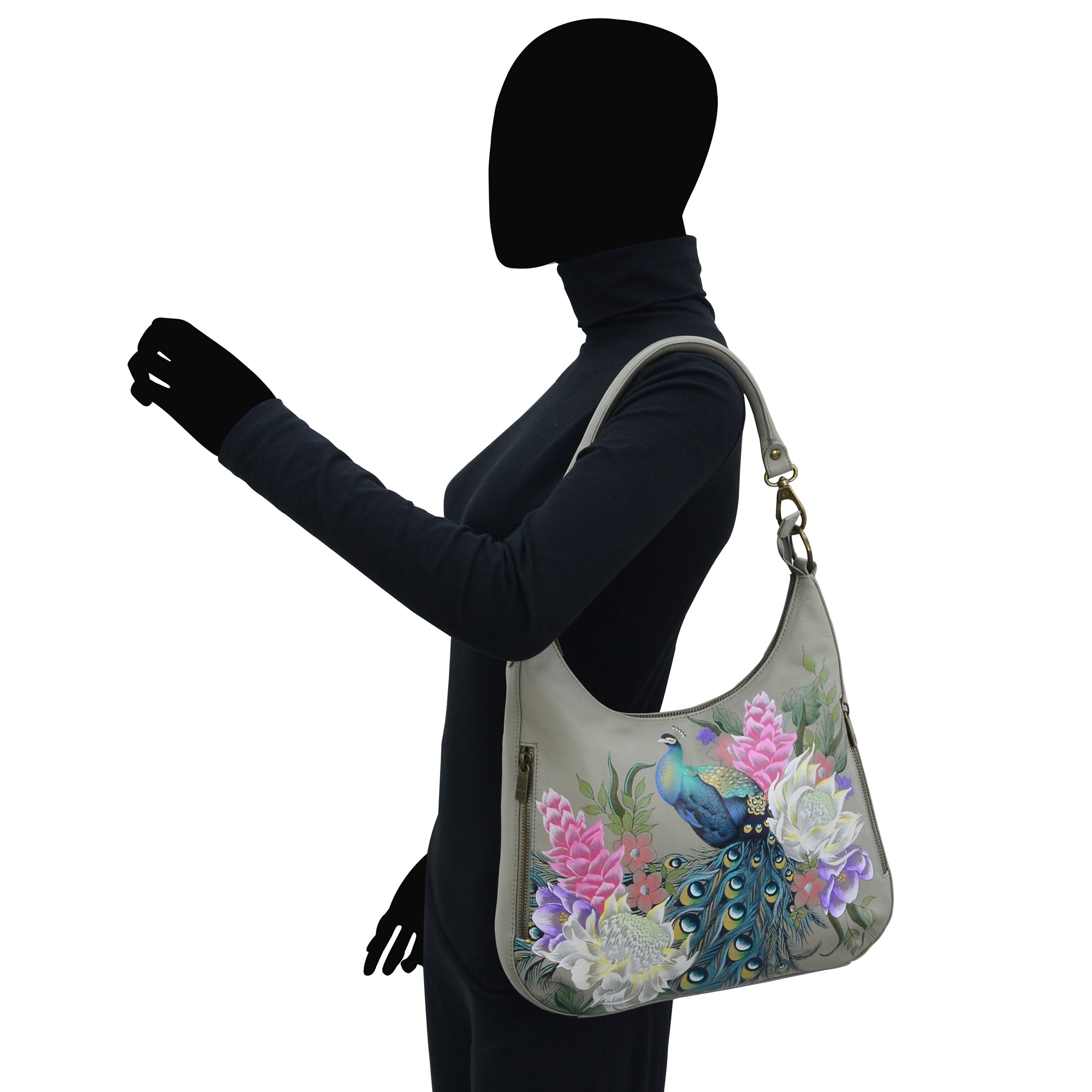 Convertible Slim Hobo With Crossbody Strap - 662| Anuschka Leather India