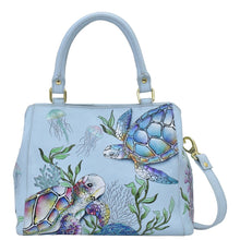 Load image into Gallery viewer, Anuschka Multi Compartment Satchel with Underwater Beauty painting
