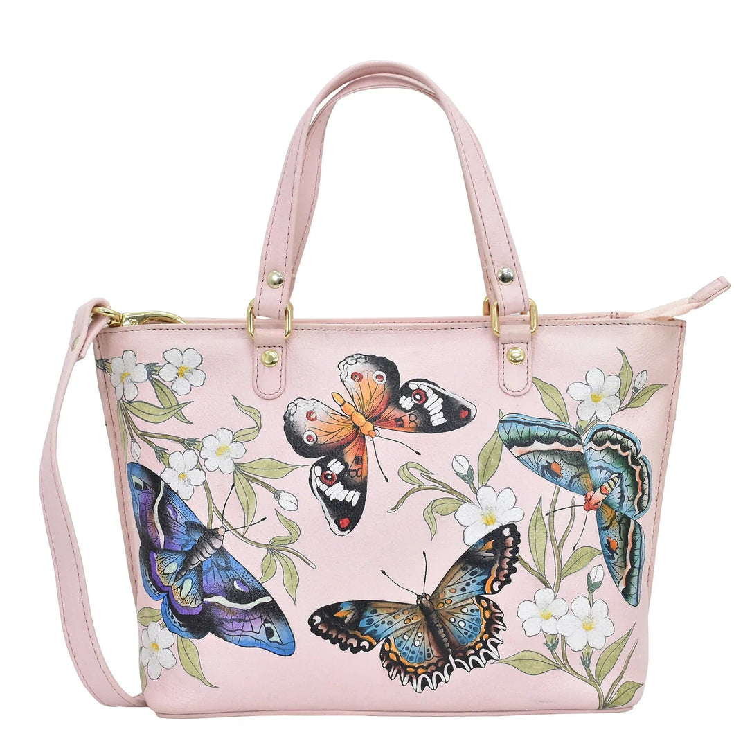 Anuschka Medium Tote with Butterfly Melody painting