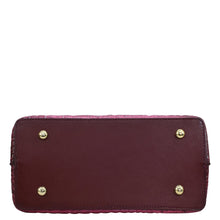Load image into Gallery viewer, Genuine leather burgundy wallet with gold-tone stud accents from Anuschka&#39;s Medium Tote - 693 collection.

