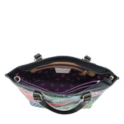 Open Anuschka Medium Tote - 693 displaying the interior and pockets.
