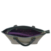 Open Anuschka Medium Tote - 693 showcasing its inner lining and zipper compartment.
