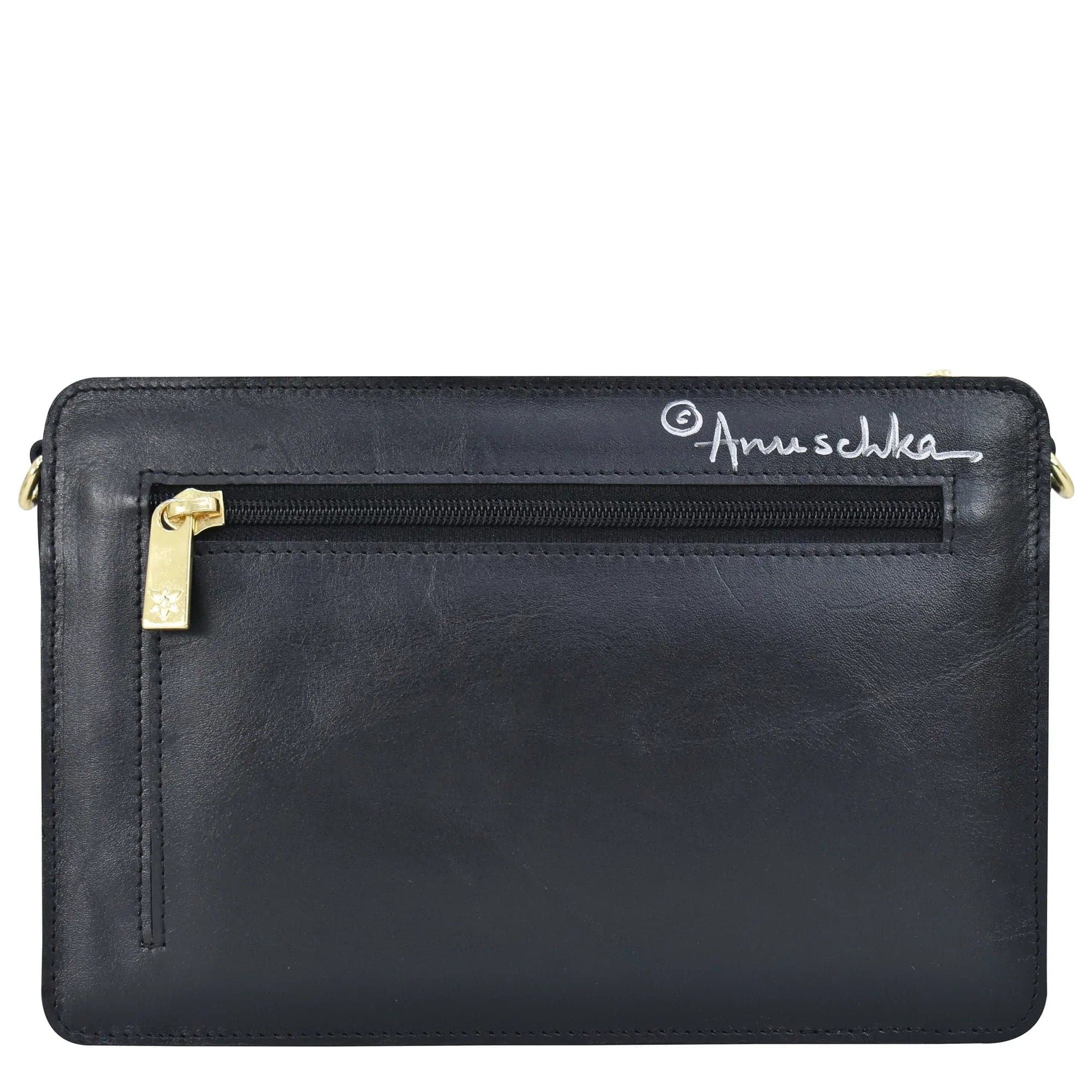 Anuschka Triple Compartment Crossbody with Enigmatic Leopard painting