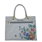 Anuschka Meduim Satchel with Floral Charm painting