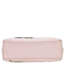 Load image into Gallery viewer, A pink floral-patterned, vintage-inspired Anuschka Medium Frame Crossbody - 700 on a white background.
