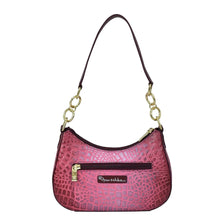 Load image into Gallery viewer, Croco Embossed Berry Small Convertible Hobo - 701
