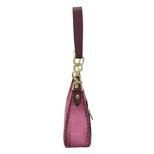 Load image into Gallery viewer, Burgundy genuine leather Small Convertible Hobo - 701 with gold-toned hardware and wrist strap from Anuschka.
