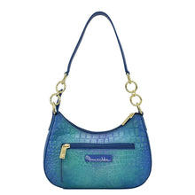 Load image into Gallery viewer, Croco Embossed Peacock Small Convertible Hobo - 701
