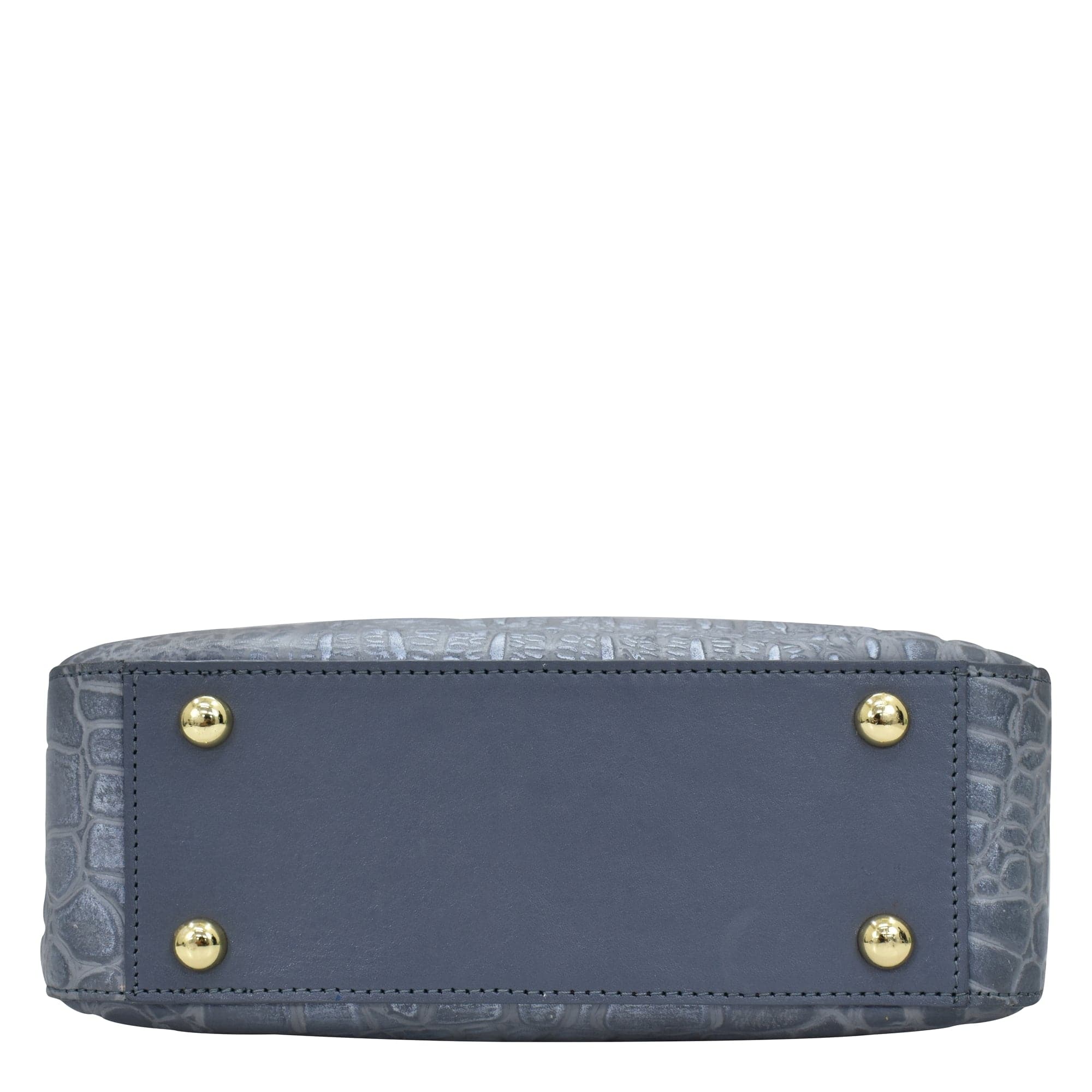 Anuschka Twin Top Messenger - 704 with gold-tone accents on the bottom and RFID protected.