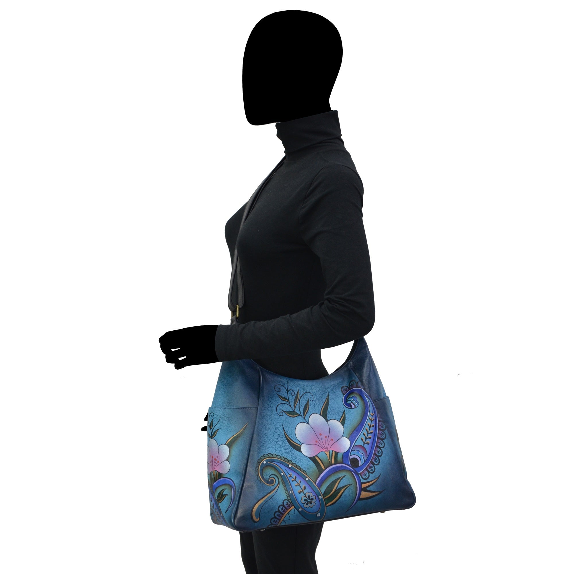 Large Multi Pocket Hobo - 8060| Anuschka Leather India