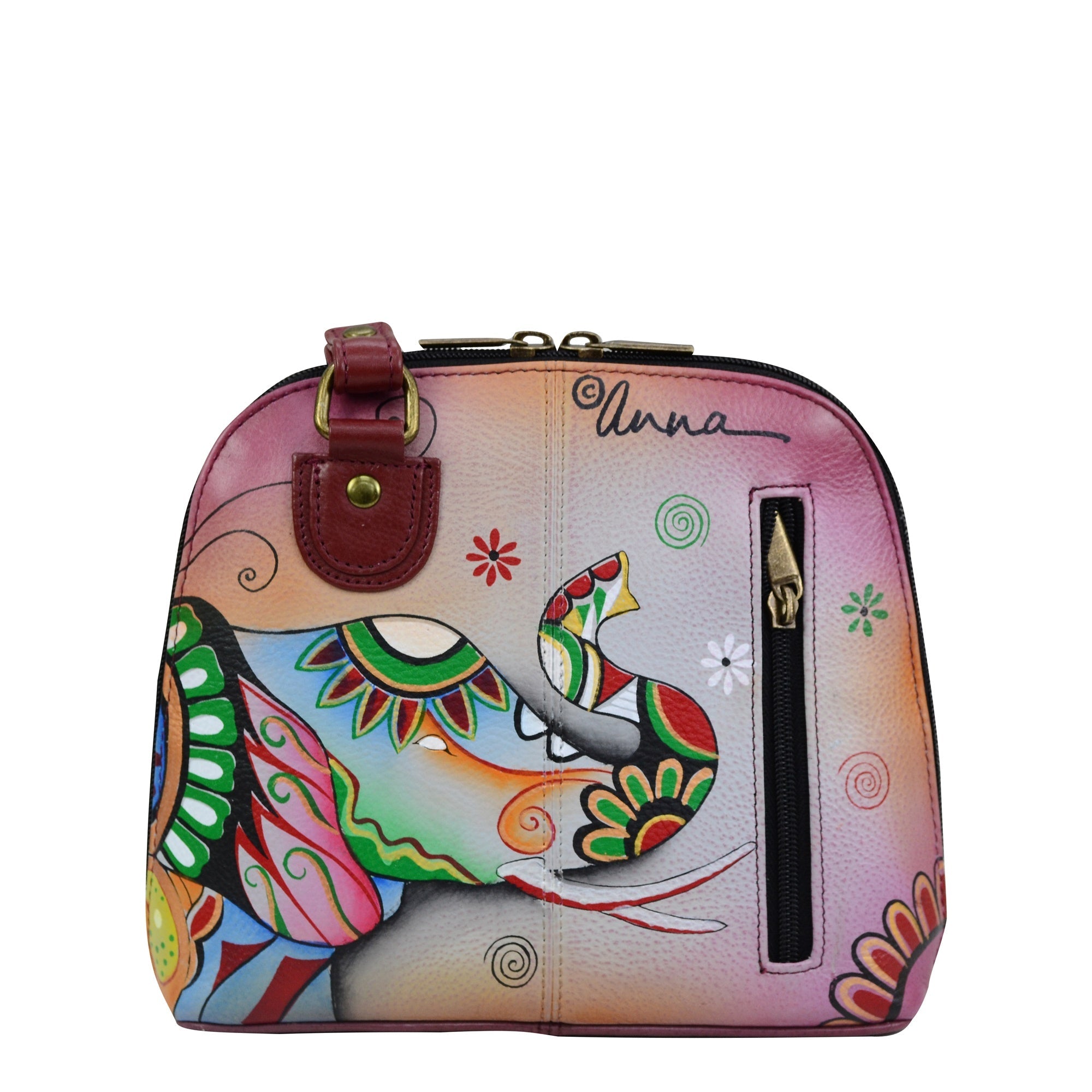 Small Multi Compartment Zip-Around Organizer - 8109| Anuschka Leather India